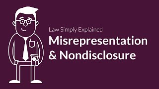 Misrepresentation and Nondisclosure  Contracts  Defenses amp Excuses [upl. by Farrar]