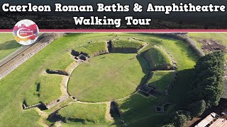 CAERLEON ROMAN BATHS amp AMPHITHEATRE WALES  Walking Tour  Pinned on Places [upl. by Eniaral]