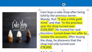 How to apply misrepresentation Liam cupcake scenario [upl. by Dillie]