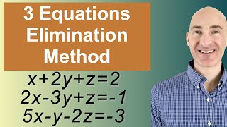 Solving Systems of 3 Equations Elimination [upl. by Gradey891]