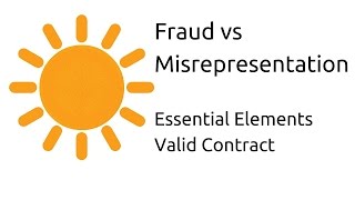 Fraud vs Misrepresentation  Other Essential Elements of a Valid Contract  CA CPT  CS amp CMA [upl. by Kcirednek493]