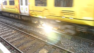 Merseyrail 507 009 making arcs at Birkdale station [upl. by Ayahs]